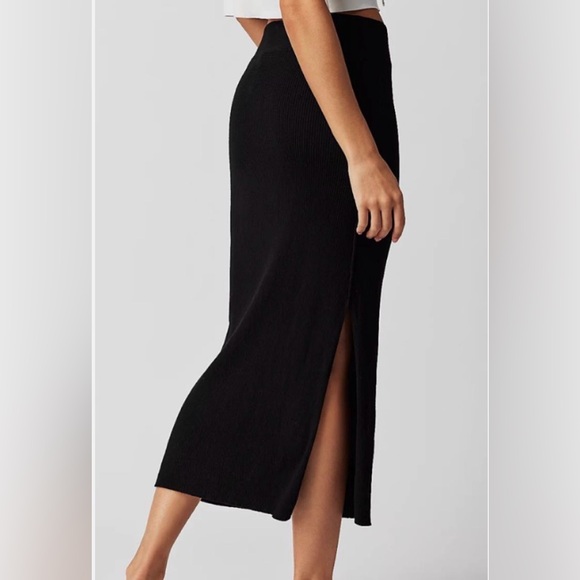 Free People Ribbed Midi Skirt - Picture 3 of 6
